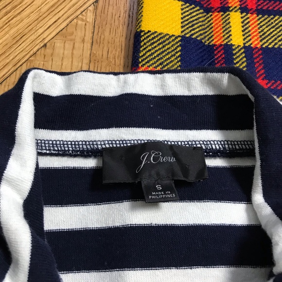 J Crew Striped Snap Neck Boat Pullover Sweater - Picture 3 of 8